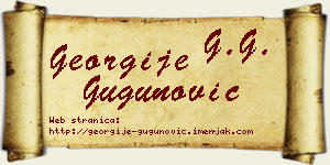 Georgije Gugunović vizit kartica